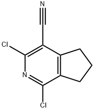 1,3-二氯-6,7-二氢-5H-环戊并[C]吡啶-4-腈 结构式