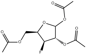 化合物 3-DEOXY-3-FLUORO-1,2,5-TRI-O-ACETYL-D-XYLOFURANOSE 结构式