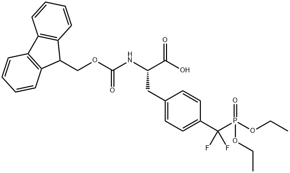 L-Phenylalanine, 4-[(diethoxyphosphinyl)difluoromethyl]-N-[(9H-fluoren-9-ylmethoxy)carbonyl]- 结构式
