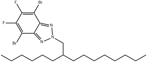 4,7-二溴-5,6-二氟-2-(2-己基葵基)苯并[C][1,2,5]噻二唑 结构式