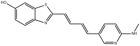 6-Benzothiazolol, 2-[(1E,3E)-4-[6-(methylamino)-3-pyridinyl]-1,3-butadien-1-yl]- 结构式