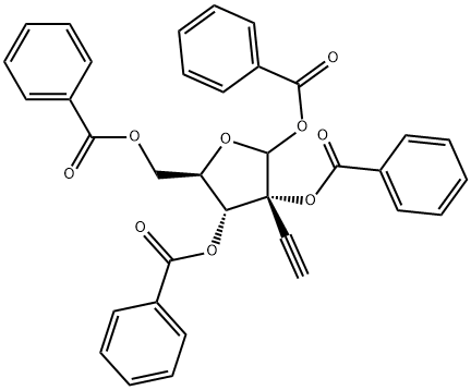 1',2',3',5'-Tetra-O-benzoyl-2'-beta-C-ethynyl-D-ribofuranose 结构式