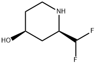 4-Piperidinol, 2-(difluoromethyl)-, (2R-cis)- 结构式