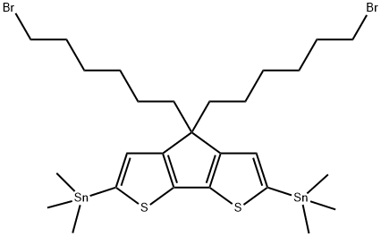 (4,4-双(6-溴己基)-4H-环戊二烯并[2,1-B:3,4-B']二噻吩-2,6-二基)双 结构式