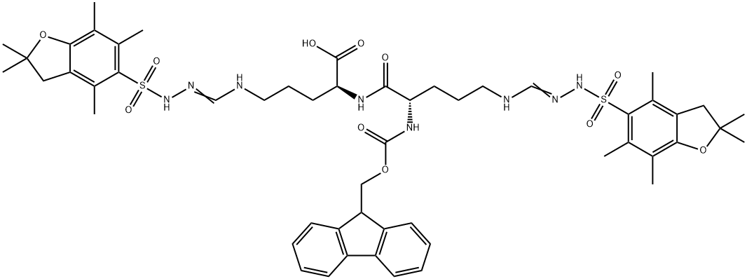 FMOC-精氨酸(PBF)-精氨酸(PBF) 结构式