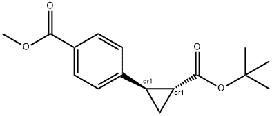 4-(反式-2-(叔丁氧基羰基)环丙基)苯甲酸甲酯 结构式