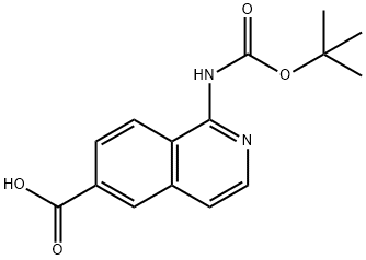 1-((叔丁氧基羰基)氨基)异喹啉-6-羧酸 结构式