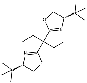 (4S,4'S)-2,2'-(戊烷-3,3-二基)双(4-(叔丁基)-4,5-二氢噁唑) 结构式