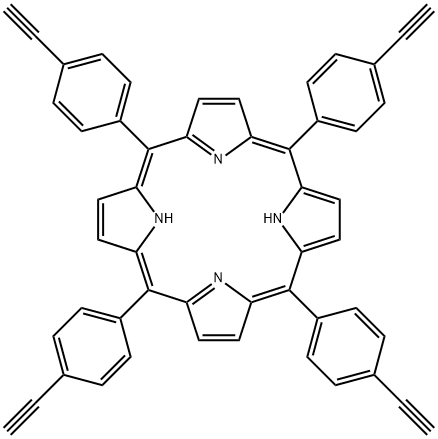 5,10,15,20-四(4-乙炔基苯基)卟啉 结构式
