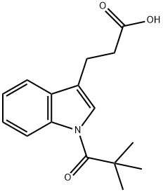 1H-Indole-3-propanoic acid, 1-(2,2-dimethyl-1-oxopropyl)- 结构式