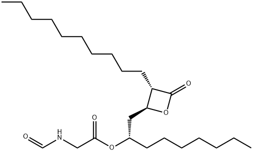 Glycine, N-formyl-, (1S)-1-[[(2S,3S)-3-decyl-4-oxo-2-oxetanyl]methyl]octyl ester 结构式