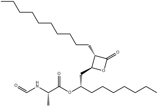 L-Alanine, N-formyl-, (1S)-1-[[(2S,3S)-3-decyl-4-oxo-2-oxetanyl]methyl]octyl ester (9CI) 结构式