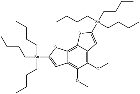 Stannane, 1,1'-(4,5-dimethoxybenzo[2,1-b:3,4-b']dithiophene-2,7-diyl)bis[1,1,1-tributyl- 结构式