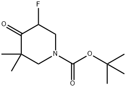 叔-丁基 5-氟-3,3-二甲基-4-氧亚基哌啶-1-甲酸基酯 结构式
