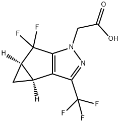 2-((3BS,4AR)-5,5-二氟-3-(三氟甲基)-3B,4,4A,5-四氢-1H-环丙烯并[3,4]环戊二烯并[1,2-C]吡唑-1-基)乙酸 结构式