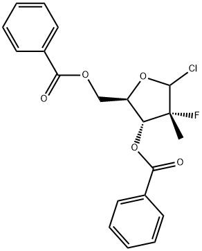 (2R)-2-deoxy-2-fluoro-2-methyl-α/β-D-erythro-pentofuranosyl chloride-3,5-dibenzoate 结构式