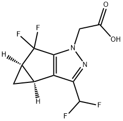 2-((3BS,4AR)-3-(二氟甲基)-5,5-二氟-3B,4,4A,5-四氢-1H-环丙烷[3,4]环戊[1,2-C]吡唑-1 -基)乙酸 结构式