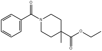 1-苯甲酰基-4-甲基哌啶-4-羧酸乙酯 结构式