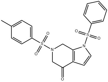 4H-Pyrrolo[2,3-c]pyridin-4-one, 1,5,6,7-tetrahydro-6-[(4-methylphenyl)sulfonyl]-1-(phenylsulfonyl)- 结构式