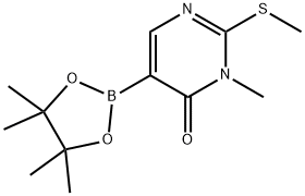 (1-METHYL-2-(METHYLTHIO)-6-OXO-1,6-DIHYDROPYRIMIDIN-5-YL)BORONIC ACID PINACOL ACID 结构式