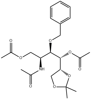 D-Glucitol, 2-(acetylamino)-2-deoxy-5,6-O-(1-methylethylidene)-3-O-(phenylmethyl)-, 1,4-diacetate 结构式