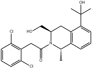 2-(2,6-dichlorophenyl)-1-[(1S,3R)-3-(hydroxymethy l)-5-(2-hydroxypropan-2-yl)-1-methyl-1,2,3,4-tetrah ydroisoquinolin-2-yl]ethan-1-one 结构式