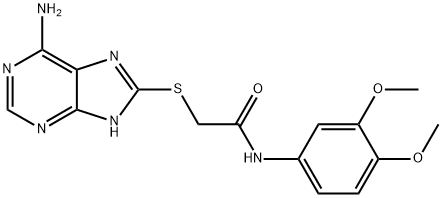 Acetamide, 2-[(6-amino-9H-purin-8-yl)thio]-N-(3,4-dimethoxyphenyl)- 结构式