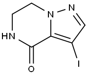 3-碘-4H,5H,6H,7H-吡唑并[1,5-A]吡嗪-4-酮 结构式