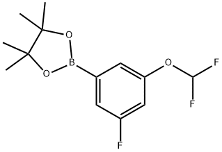 2-(3-(二氟甲氧基)-5-氟苯基)-4,4,5,5-四甲基-1,3,2-二氧硼烷 结构式