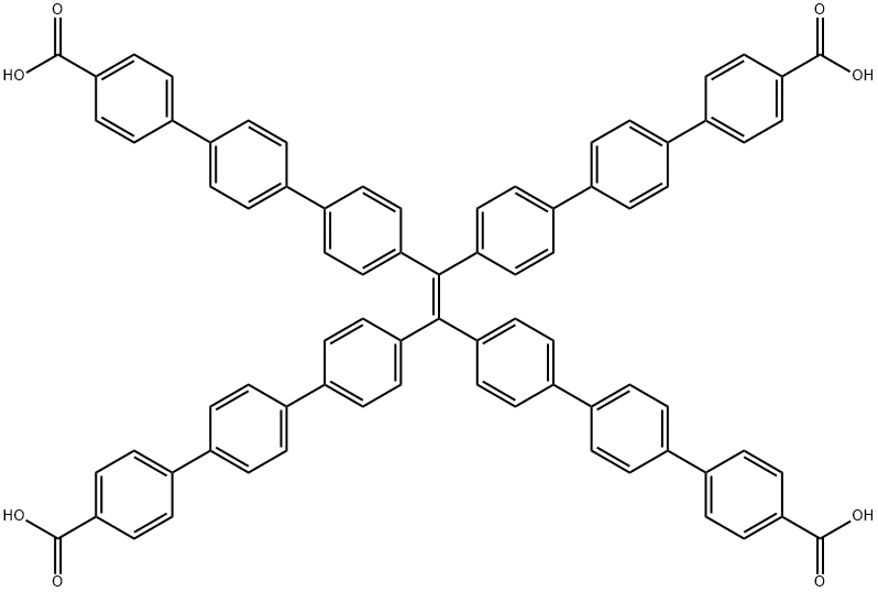 4'',4''''',4'''''''',4'''''''''''-(ethene-1,1,2,2-tetrayl)tetrakis(([1,1':4',1''-terphenyl]-4-carboxylic acid)) 结构式