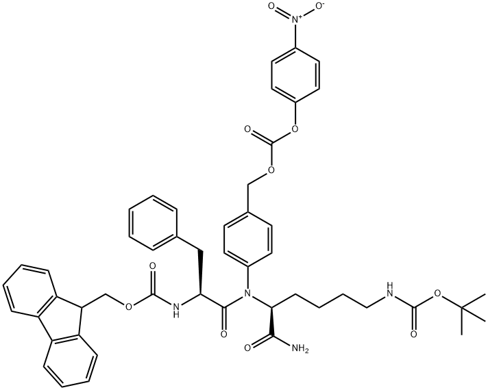 FMOC-PHE-LYS(BOC)-PAB-PNP 结构式