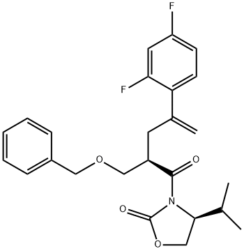 2-Oxazolidinone, 3-[4-(2,4-difluorophenyl)-1-oxo-2-[(phenylmethoxy)methyl]-4-pentenyl]-4-(1-methylethyl)-, [S-(R*,S*)]- (9CI) 结构式