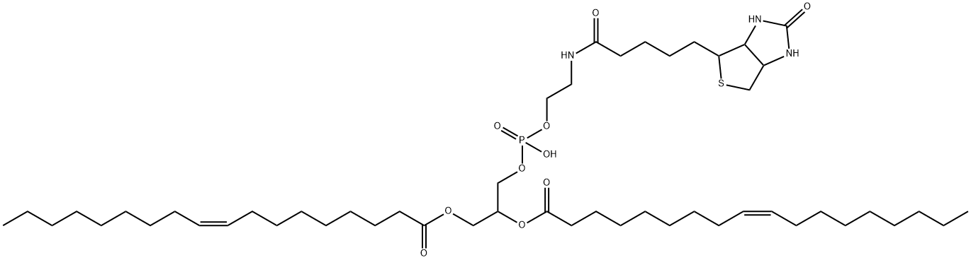 1,2-Dioleoyl-sn-glycero-3-phosphatidylethanolamino (+)-biotin 结构式