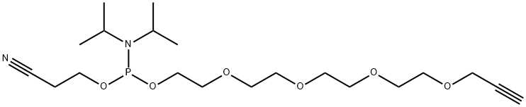 Propargyl-PEG5-1-O-(b-cyanoethyl-N,N-diisopropyl)phosphoramidite 结构式