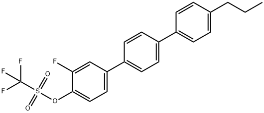 甲基磺酸,1,1,1-三氟 -3-氟 -4”-丙基[1,1': 4',1”-三苯基] -4-基酯 结构式