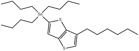 Stannane, tributyl(6-hexylthieno[3,2-b]thien-2-yl)- 结构式