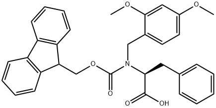 L-Phenylalanine, N-[(2,4-dimethoxyphenyl)methyl]-N-[(9H-fluoren-9-ylmethoxy)carbonyl]- 结构式