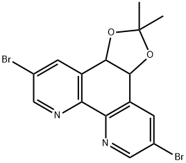 5,10-dibromo-2,2-dimethyl-[1,3]dioxolo[4,5-f][1,10]phenanthroline 结构式
