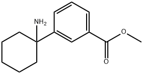 Benzoic acid, 3-(1-aminocyclohexyl)-, methyl ester 结构式