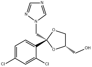 1,3-Dioxolane-4-methanol, 2-(2,4-dichlorophenyl)-2-(1H-1,2,4-triazol-1-ylmethyl)-, (2R,4S)- 结构式