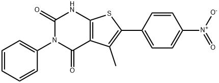 5-methyl-6-(4-nitrophenyl)-3-phenylthieno[2,3-d]pyrimidine-2,4(1H,3H)-dione 结构式