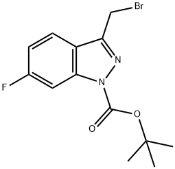 tert-butyl 3-(bromomethyl)-6-fluoro-1H-indazole-1-carboxylate 结构式