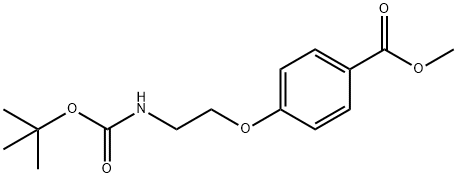 Benzoic acid, 4-[2-[[(1,1-dimethylethoxy)carbonyl]amino]ethoxy]-, methyl ester 结构式