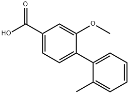 [1,1'-Biphenyl]-4-carboxylic acid, 2-methoxy-2'-methyl- 结构式