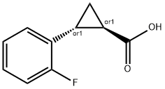 REL-(1R,2R)-2-(2-氟苯基)环丙烷-1-羧酸 结构式