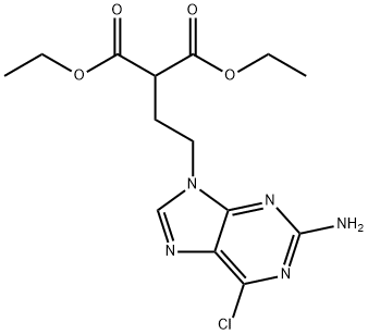 Propanedioic acid, 2-[2-(2-amino-6-chloro-9H-purin-9-yl)ethyl]-, 1,3-diethyl ester 结构式