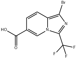 1-bromo-3-(trifluoromethyl)imidazo[1,5-a]pyridine-6-carboxylic acid 结构式