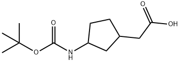 3-[[(1,1-DIMETHYLETHOXY)CARBONYL]AMINO]-CYCLOPENTANEACETIC ACID 结构式