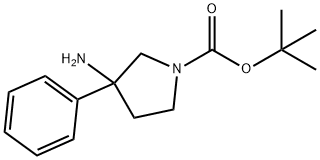 tert-butyl 3-amino-3-phenylpyrrolidine-1-carboxylate 结构式