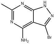 3-bromo-6-methyl-1H-pyrazolo[3,4-d]pyrimidin-4-amine 结构式